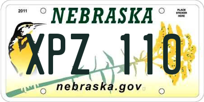 NE license plate XPZ110