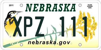NE license plate XPZ111