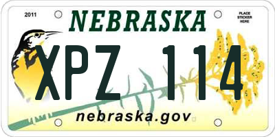 NE license plate XPZ114