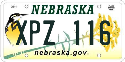 NE license plate XPZ116