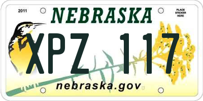 NE license plate XPZ117