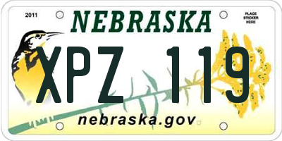 NE license plate XPZ119