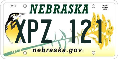 NE license plate XPZ121