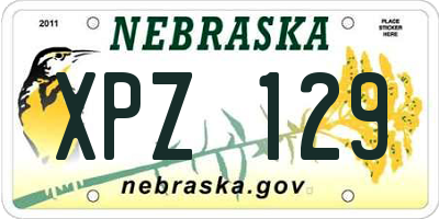 NE license plate XPZ129