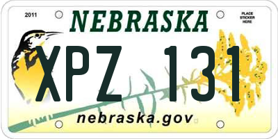 NE license plate XPZ131