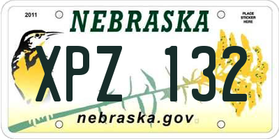 NE license plate XPZ132