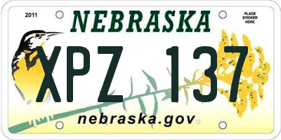 NE license plate XPZ137