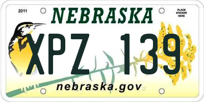 NE license plate XPZ139