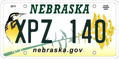 NE license plate XPZ140