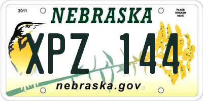 NE license plate XPZ144