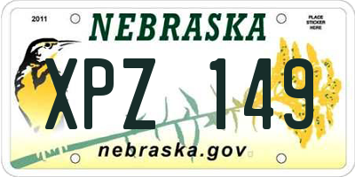 NE license plate XPZ149