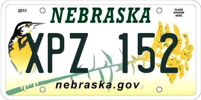 NE license plate XPZ152
