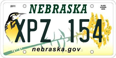 NE license plate XPZ154