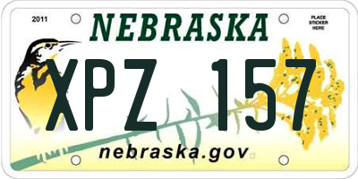 NE license plate XPZ157