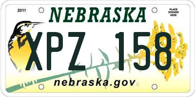 NE license plate XPZ158