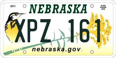 NE license plate XPZ161