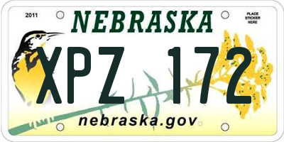 NE license plate XPZ172