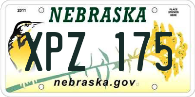NE license plate XPZ175