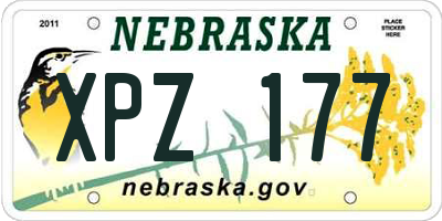 NE license plate XPZ177