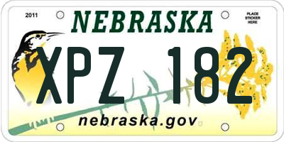 NE license plate XPZ182