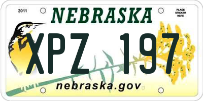 NE license plate XPZ197