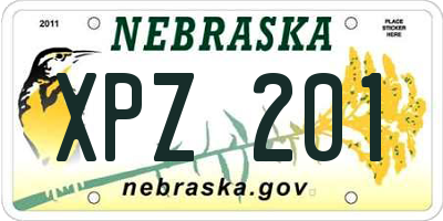 NE license plate XPZ201