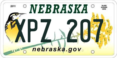 NE license plate XPZ207