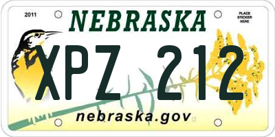 NE license plate XPZ212