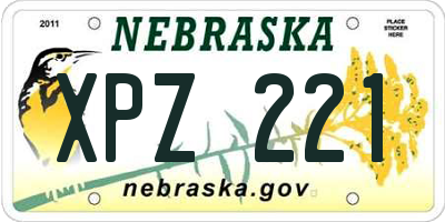 NE license plate XPZ221