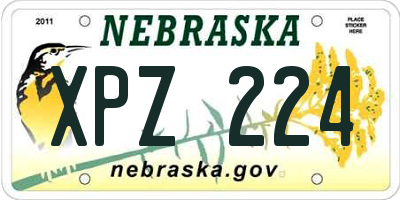 NE license plate XPZ224