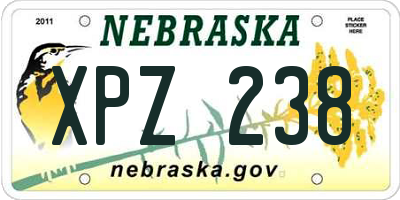 NE license plate XPZ238