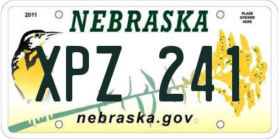 NE license plate XPZ241