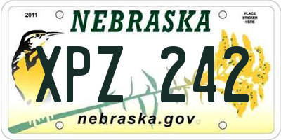 NE license plate XPZ242