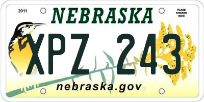 NE license plate XPZ243