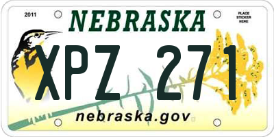 NE license plate XPZ271