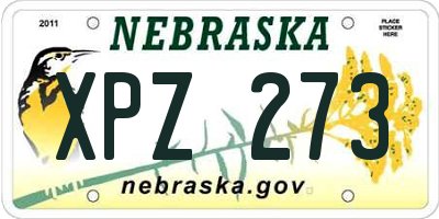 NE license plate XPZ273