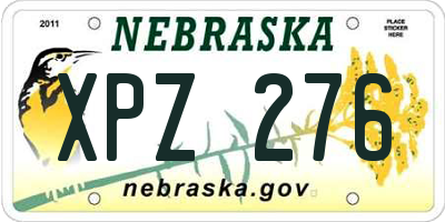NE license plate XPZ276