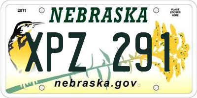 NE license plate XPZ291