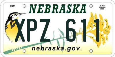 NE license plate XPZ611