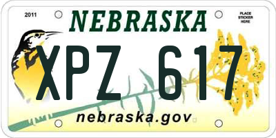 NE license plate XPZ617