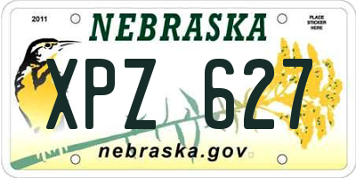 NE license plate XPZ627