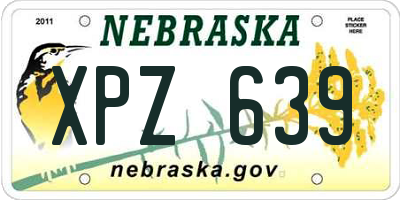 NE license plate XPZ639