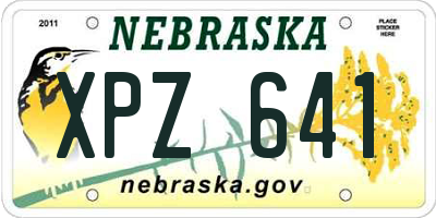 NE license plate XPZ641