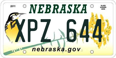 NE license plate XPZ644