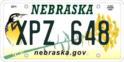 NE license plate XPZ648