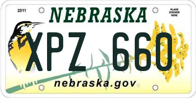 NE license plate XPZ660