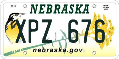 NE license plate XPZ676