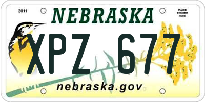 NE license plate XPZ677