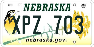 NE license plate XPZ703