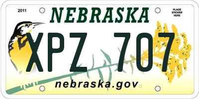 NE license plate XPZ707